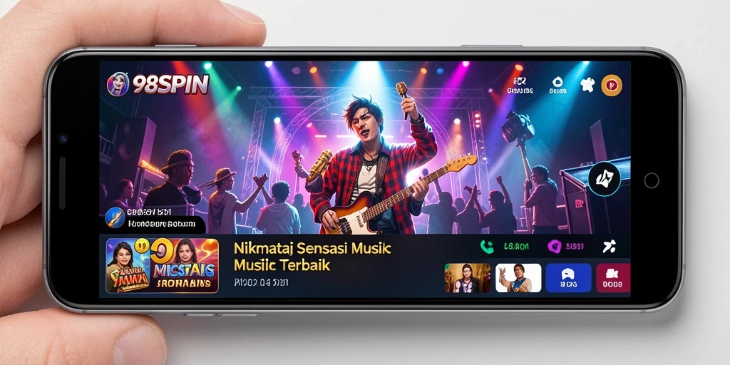 Tampilan gameplay seru dalam 98SPIN dengan musik yang menari.