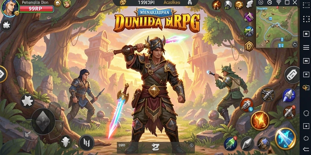 Screenshot menampilkan aksi epik dalam game RPG 99RP.