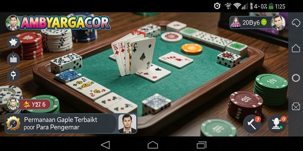 Tampilan gameplay menarik dari AMBYARGACOR dengan nuansa Gaple.