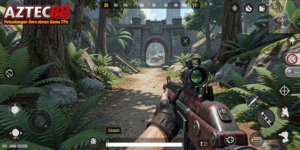Gameplay menegangkan dalam AZTEC88, penuh aksi dan strategi.