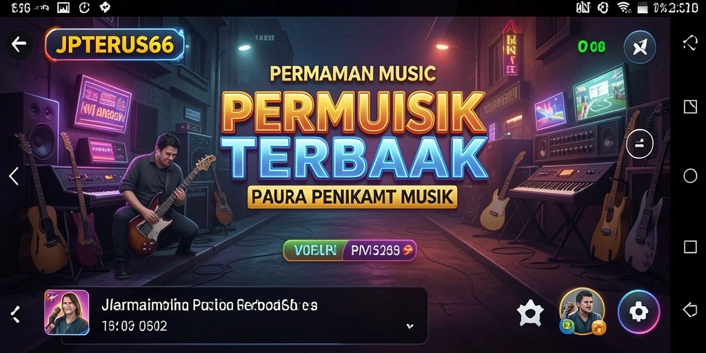 Tampilan gameplay seru di JPTERUS66 dengan berbagai lagu menarik.