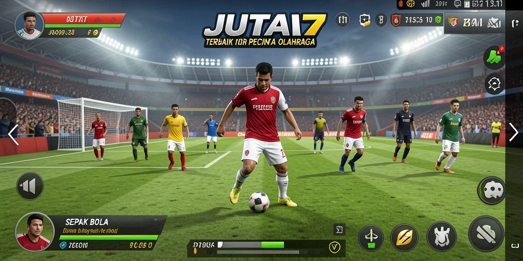 Tampilan aksi mendebarkan dalam gameplay JUTA7 yang menonjol.