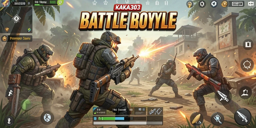 Screenshot KAKA303 menampilkan aksi seru dalam pertempuran Battle Royale.