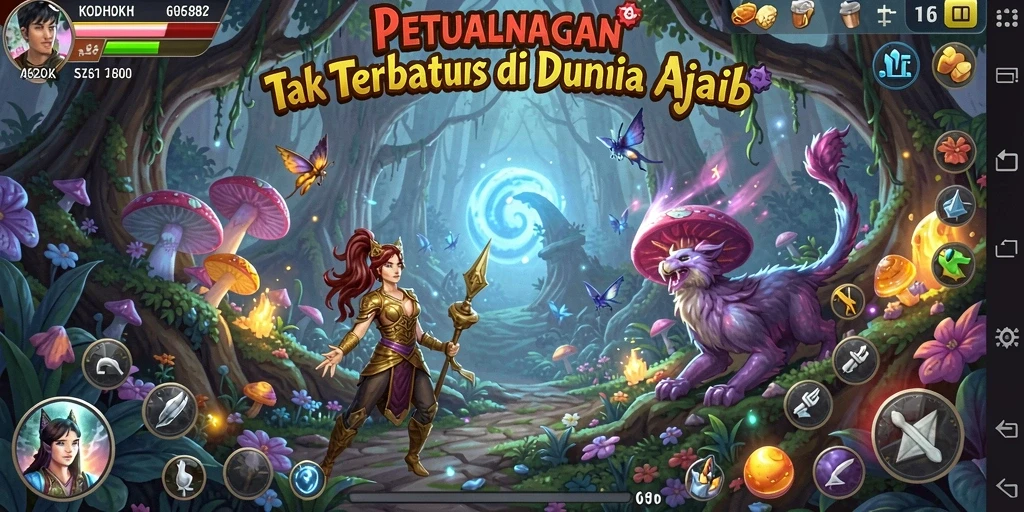 Tampilan gameplay KODOKHOKI889 yang menakjubkan di dunia petualangan.