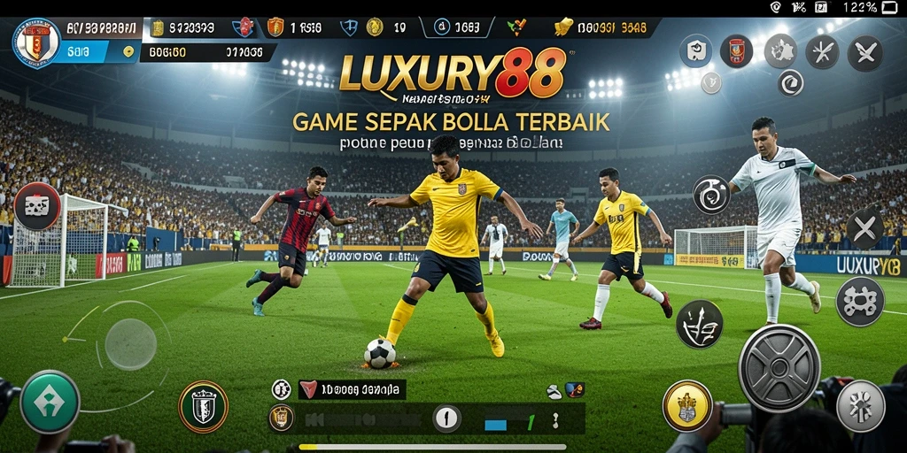 Tangkapan layar LUXURY88 menunjukkan aksi menarik dalam permainan sepak bola.