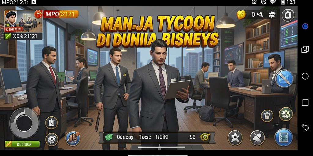 Screenshot gameplay MPO2121 menampilkan aksi bisnis yang seru.