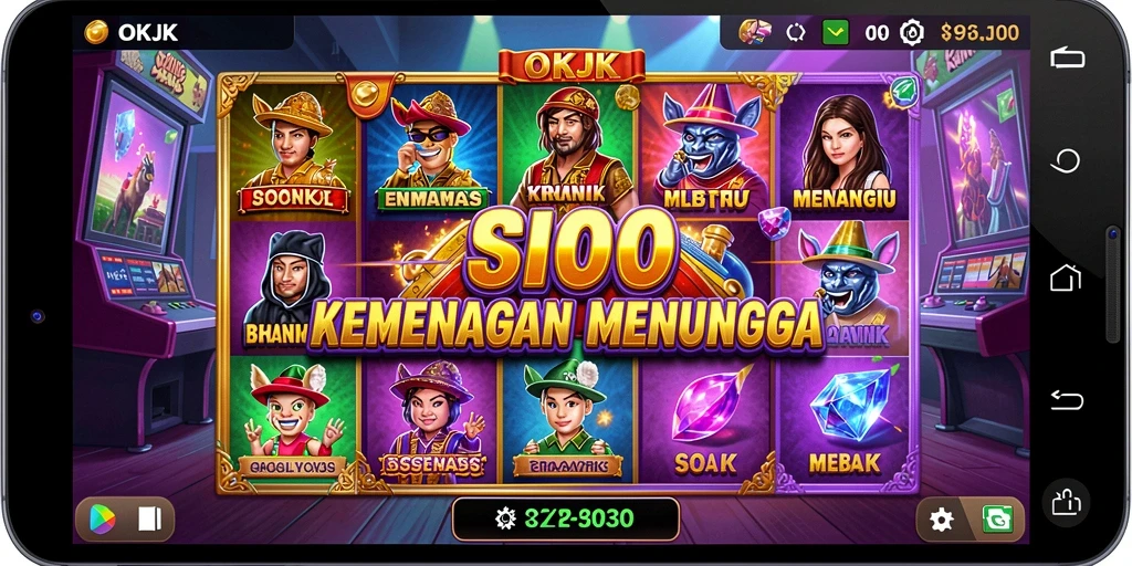 Tampilan menarik dari gameplay Slot di OKJK yang penuh warna.